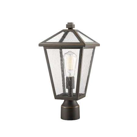 Z-Lite Talbot 1 Light Outdoor Post Mount Fixture, Oil Rubbed Bronze And Seedy 579PHMR-ORB